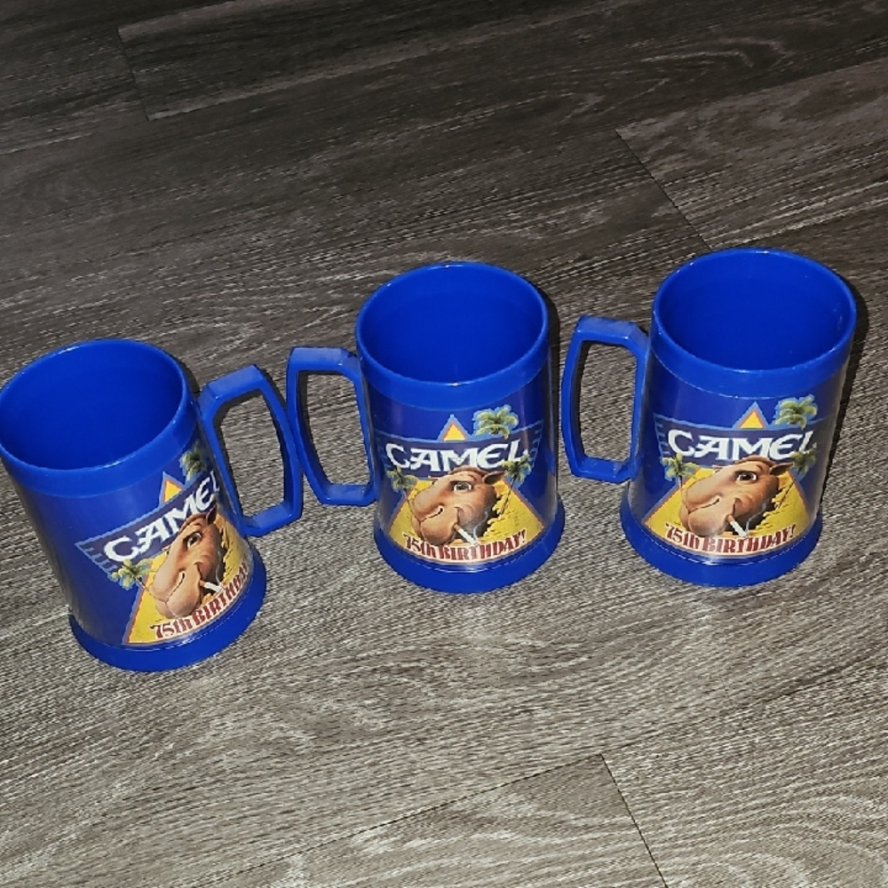 CAMEL 75TH BIRTHDAY 3 VINTAGE MUGS. SET OF 3